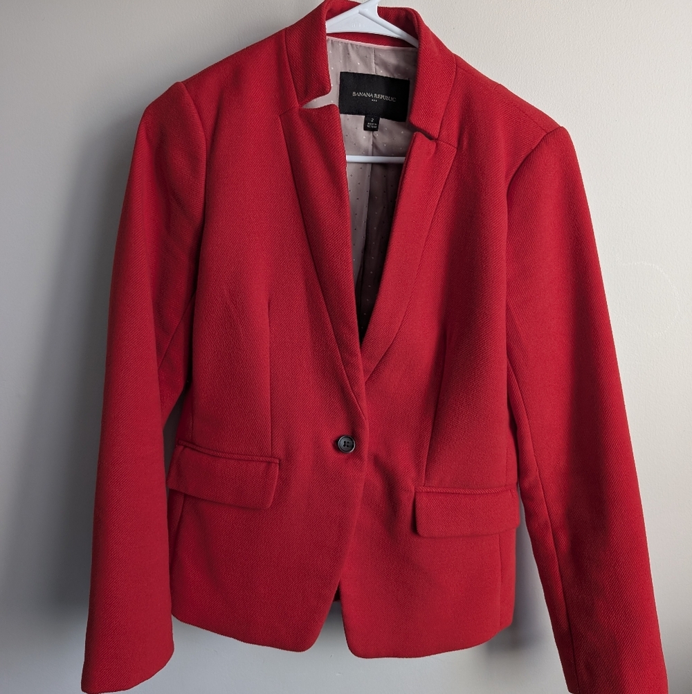Banana Republic Red Suit Jacket